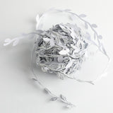 Max 20M/ 65FT Artificial Leaf Ribbon Trim for Wreath Wedding Decoration  Silver