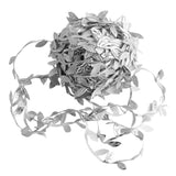 Max 20M/ 65FT Artificial Leaf Ribbon Trim for Wreath Wedding Decoration  Silver