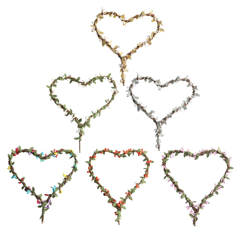 Max Handmade DIY Heart Flower Leaf Wreath Garland Forehead Hair Band  Gold