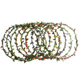 Max Bohemian Flower Leaves Garland Forehead Hair Band Beach Wreath  Pink