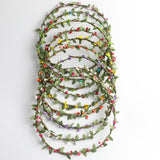 Max Bohemian Flower Leaves Garland Forehead Hair Band Beach Wreath  Pink