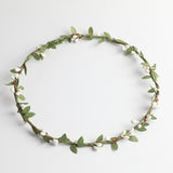 Max Bohemian Flower Leaves Garland Forehead Hair Band Beach Wreath  White