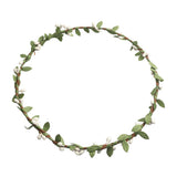 Max Bohemian Flower Leaves Garland Forehead Hair Band Beach Wreath  White
