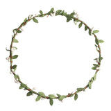 Max Bohemian Flower Leaves Garland Forehead Hair Band Beach Wreath  White