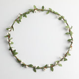 Max Bohemian Flower Leaves Garland Forehead Hair Band Beach Wreath  White