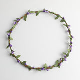 Max Bohemian Flower Leaves Garland Forehead Hair Band Beach Wreath  Purple