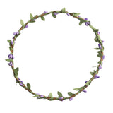Max Bohemian Flower Leaves Garland Forehead Hair Band Beach Wreath  Purple