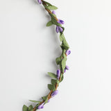 Max Bohemian Flower Leaves Garland Forehead Hair Band Beach Wreath  Purple