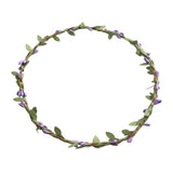 Max Bohemian Flower Leaves Garland Forehead Hair Band Beach Wreath  Purple