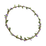 Max Bohemian Flower Leaves Garland Forehead Hair Band Beach Wreath  Purple
