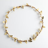Max Bohemian Flower Leaves Garland Forehead Hair Band Beach Wreath  Gold