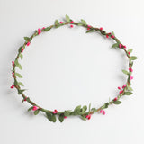 Max Bohemian Flower Leaves Garland Forehead Hair Band Beach Wreath  Rose red
