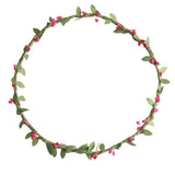 Max Bohemian Flower Leaves Garland Forehead Hair Band Beach Wreath  Rose red