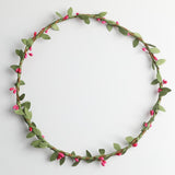Max Bohemian Flower Leaves Garland Forehead Hair Band Beach Wreath  Rose red