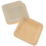 Max 10pcs Wooden Plates Disposable Wedding Birthday Party Tableware 115x115mm