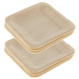 Max 10pcs Wooden Plates Disposable Wedding Birthday Party Tableware 115x115mm