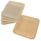 Max 10pcs Wooden Plates Disposable Wedding Birthday Party Tableware 115x115mm