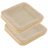 Max 10pcs Wooden Plates Disposable Wedding Birthday Party Tableware 115x115mm