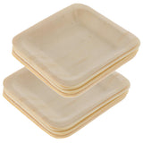 Max 10pcs Wooden Plates Disposable Wedding Birthday Party Tableware 115x115mm