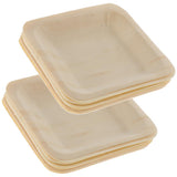 Max 10pcs Wooden Plates Disposable Wedding Birthday Party Tableware 115x115mm