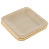Max 10pcs Wooden Plates Disposable Wedding Birthday Party Tableware 115x115mm