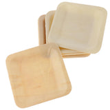 Max 10pcs Wooden Plates Disposable Wedding Birthday Party Tableware 115x115mm