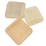 Max 10pcs Wooden Plates Disposable Wedding Birthday Party Tableware 115x115mm