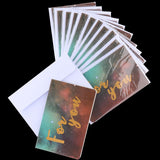 Max 12 pcs Assorted All Occasion Kraft Greeting Cards Folding Card Handmade B