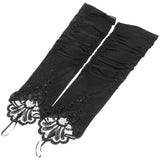 Max 1 Pair Fingerless Lace Bridal Gloves Wedding Party Prom Costume  Black