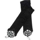 Max 1 Pair Fingerless Lace Bridal Gloves Wedding Party Prom Costume  Black