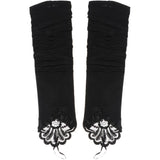 Max 1 Pair Fingerless Lace Bridal Gloves Wedding Party Prom Costume  Black