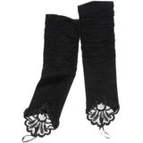 Max 1 Pair Fingerless Lace Bridal Gloves Wedding Party Prom Costume  Black