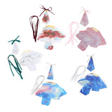 Max 6 Pieces Triangular Wedding Candy Box Paper Ribbon Party Favor  Wine Red