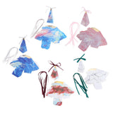 Max 6 Pieces Triangular Wedding Candy Box Paper Ribbon Party Favor  Wine Red