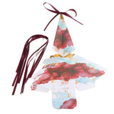 Max 6 Pieces Triangular Wedding Candy Box Paper Ribbon Party Favor  Wine Red