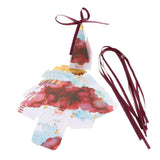 Max 6 Pieces Triangular Wedding Candy Box Paper Ribbon Party Favor  Wine Red