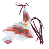 Max 6 Pieces Triangular Wedding Candy Box Paper Ribbon Party Favor  Wine Red