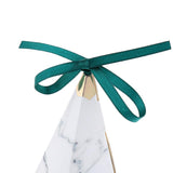 Max 6 Pieces Triangular Wedding Candy Box Paper Ribbon Party Favor  White