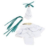 Max 6 Pieces Triangular Wedding Candy Box Paper Ribbon Party Favor  White