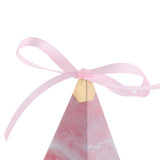 Max 6 Pieces Triangular Wedding Candy Box Paper Ribbon Party Favor  Pink