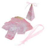 Max 6 Pieces Triangular Wedding Candy Box Paper Ribbon Party Favor  Pink
