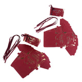 Max 6 Pieces Bronzing Wine Red DIY Creative Wedding Candy Boxes 11.6 x 5.8 x 5cm