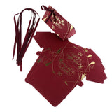 Max 6 Pieces Bronzing Wine Red DIY Creative Wedding Candy Boxes 11.6 x 5.8 x 5cm