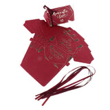 Max 6 Pieces Bronzing Wine Red DIY Creative Wedding Candy Boxes 13 x 7.8 x 6.8cm