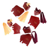Max 6 Pieces Wedding Candy Bags Paper Ribbon Gift Boxes Holder Wine Red S