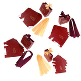 Max 6 Pieces Wedding Candy Bags Paper Ribbon Gift Boxes Holder Wine Red S