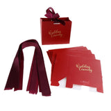Max 6 Pieces Wedding Candy Bags Paper Ribbon Gift Boxes Holder Wine Red S