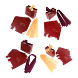 Max 6 Pieces Wedding Candy Bags Paper Ribbon Gift Boxes Holder Wine Red S