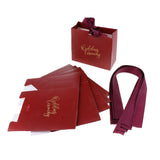Max 6 Pieces Wedding Candy Bags Paper Ribbon Gift Boxes Holder Wine Red L