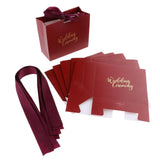 Max 6 Pieces Wedding Candy Bags Paper Ribbon Gift Boxes Holder Wine Red L